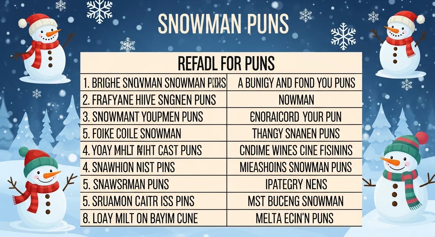 Snowman puns