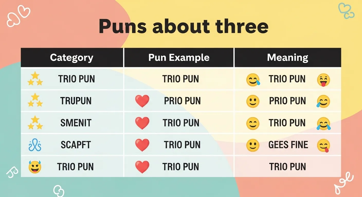Puns about three:The Ultimate Fun Conversations 😂🎉