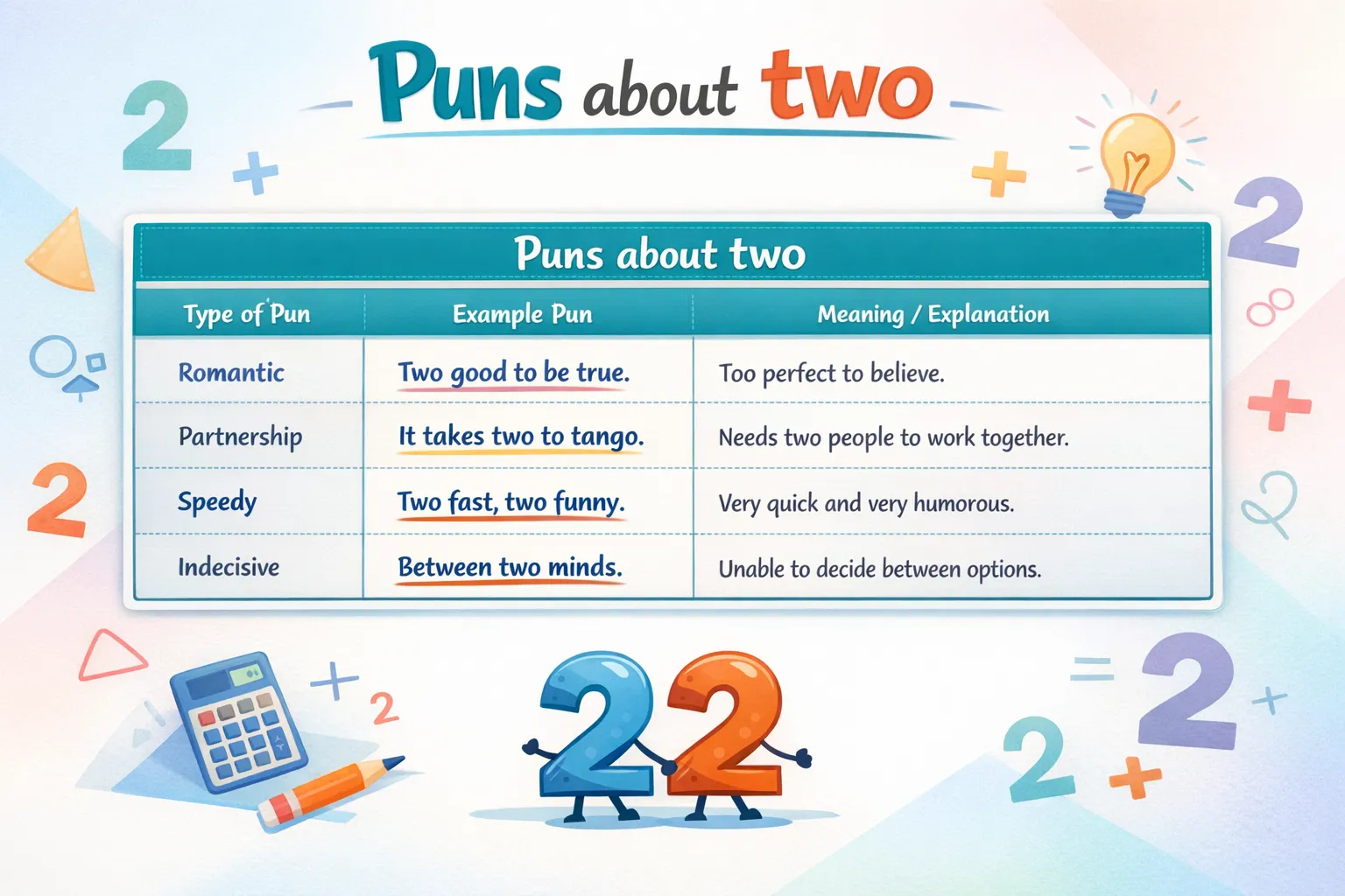 Puns about two